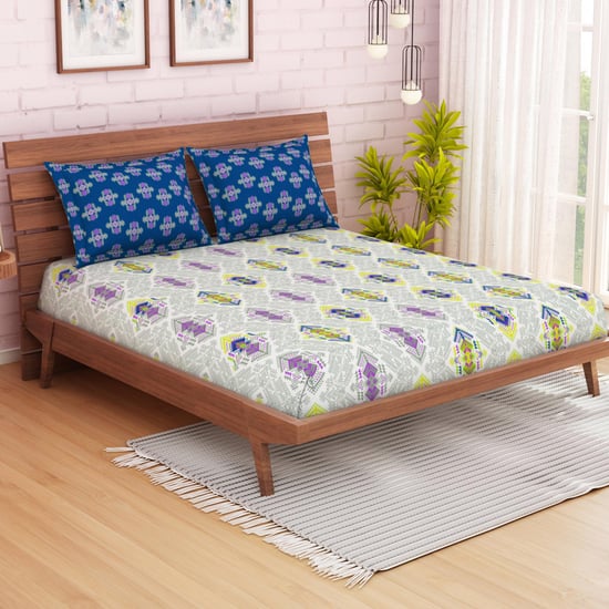 SPACES Atrium Printed 3-Pc. Queen Size Bedsheet Set - 254 x 274 cm