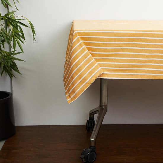 Retrieve Stripes Yellow Cotton Table Cloth - 1.35x1.8m