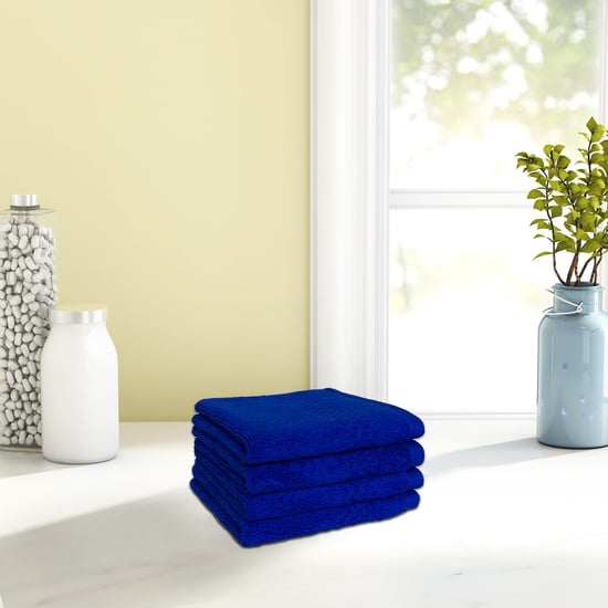 SPACES Swift Dry Blue Cotton Face Towel - 30x30cm - Set of 2