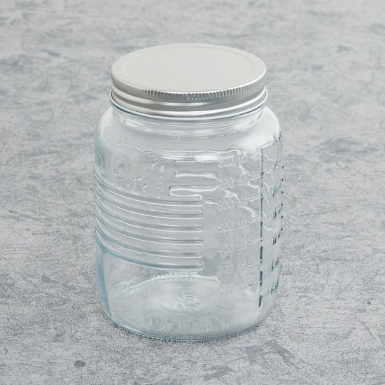 Eternia Transparent Glass Mason Jar with Lid - 1000ml