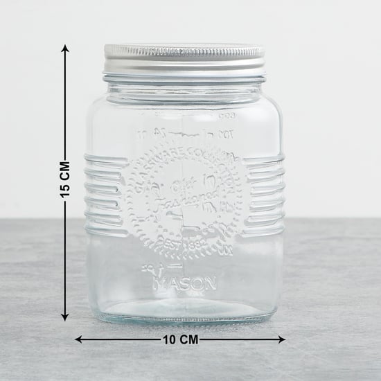 Eternia Transparent Glass Mason Jar with Lid - 1000ml
