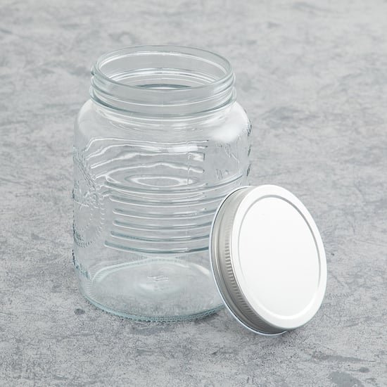 Eternia Transparent Glass Mason Jar with Lid - 1000ml