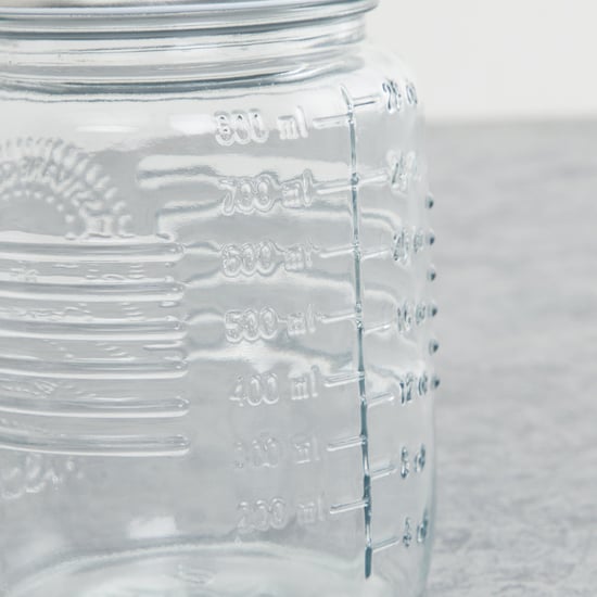 Eternia Transparent Glass Mason Jar with Lid - 1000ml