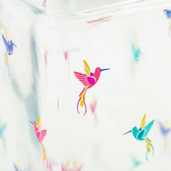 Hope-Orson Transparent Glass Storage Container Set With Decal - 3Pcs