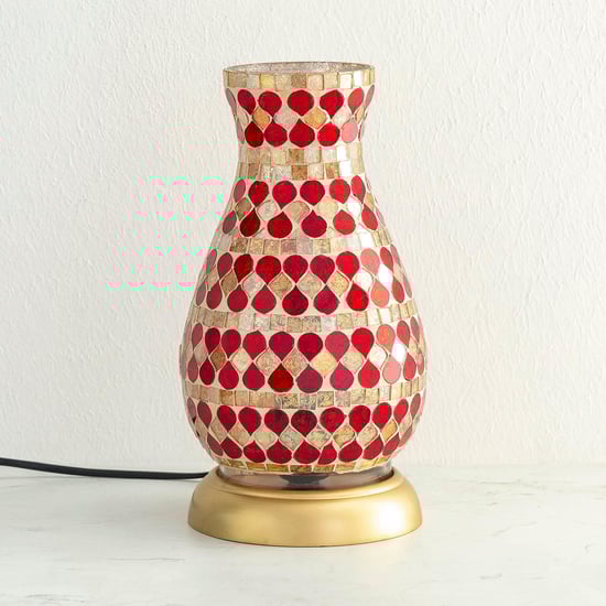 Mariana Red Glass Mosaic Lamp - 15x28.5cm