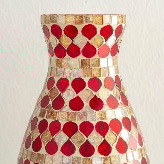Mariana Red Glass Mosaic Lamp - 15x28.5cm