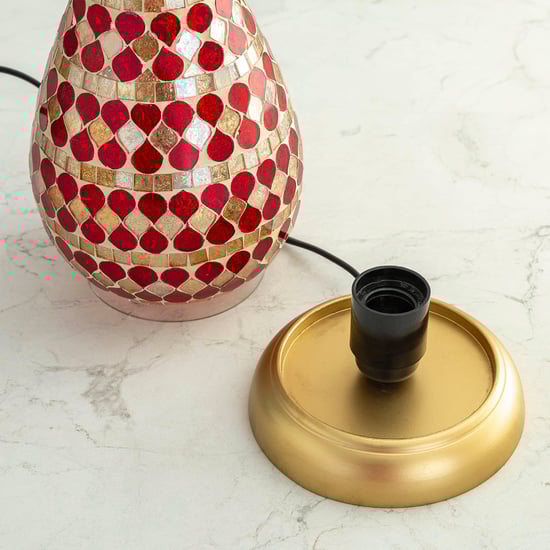 Mariana Red Glass Mosaic Lamp - 15x28.5cm