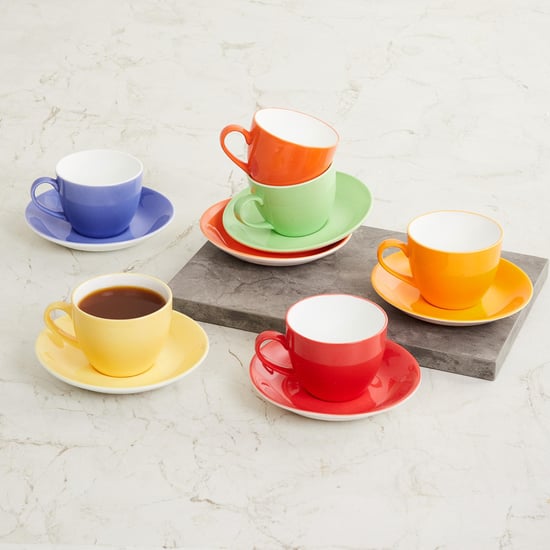 Corsica Alton Set of 6 Bone China Cup and Saucers - 210ml