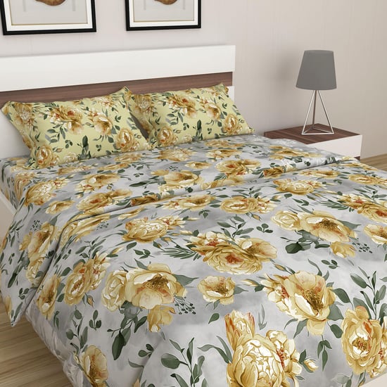 SPACES Miami Floral Printed Bed In A Bag- Set of 4- Cotton