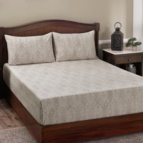 MASPAR Vintage Regal Bliss 3-Piece Printed King Bedsheet Set- Cotton