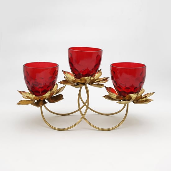 Corsica Glass Lotus Candle Holders