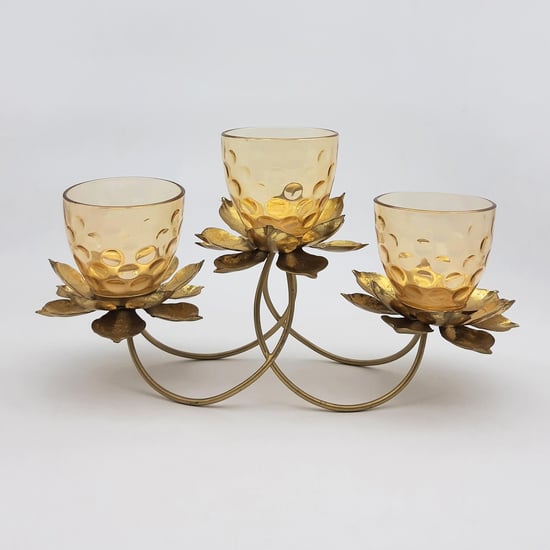 Corsica Glass Lotus Candle Holder