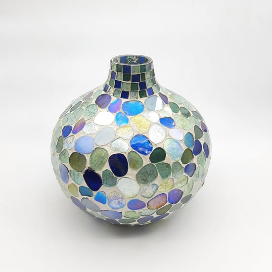 Corsica Glass Pebble Mosaic Vase