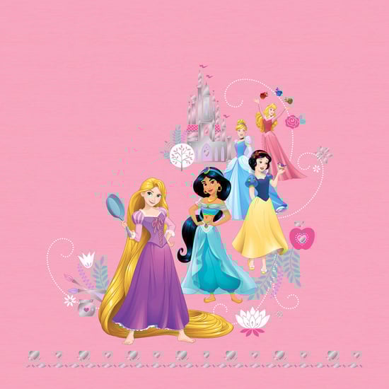 SPACES Disney Princess Pink Printed Cotton Double Bedsheet Set- 3 pcs