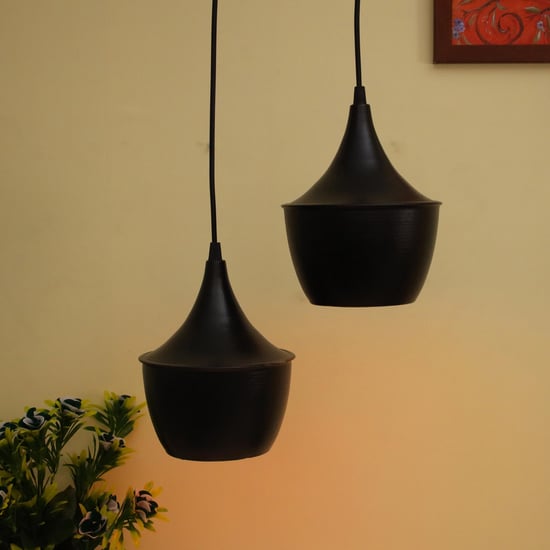 HOMESAKE Corsica Black Metal Vintage Hanging Ceiling Light - Set of 2