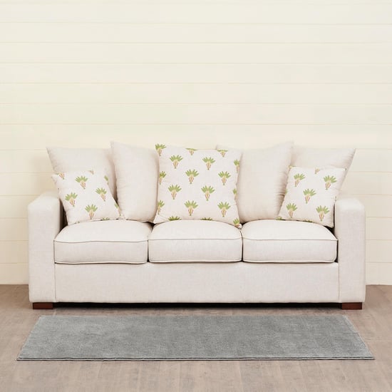 Cane Connection Fabric 3-Seater Sofa - Beige