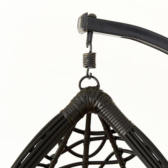 Helios Brezza Jimmy Hanging Swing with Stand and Seat Cushions - Brown