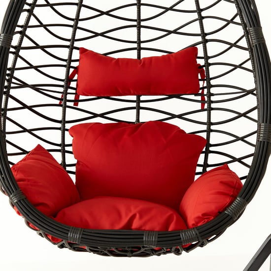 Helios Brezza Jimmy Hanging Swing with Stand and Seat Cushions - Brown