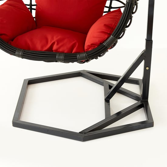 Helios Brezza Jimmy Hanging Swing with Stand and Seat Cushions - Brown