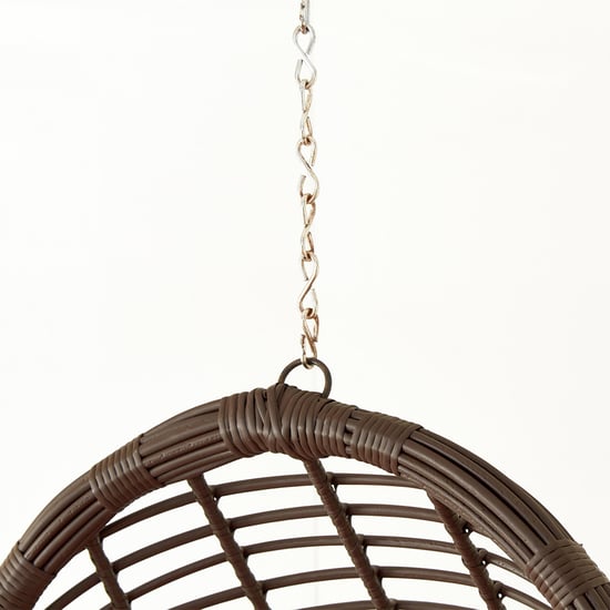 Helios Brezza Wicker Hanging Swing with Seat Cushions - Brown
