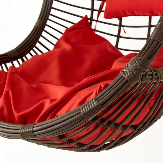 Helios Brezza Wicker Hanging Swing with Seat Cushions - Brown