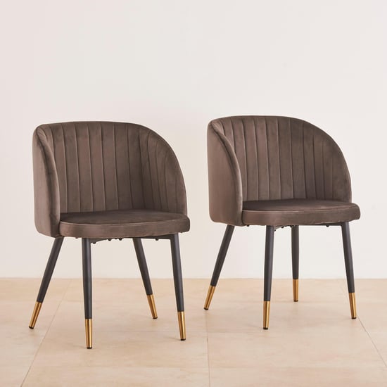 Aristo Grey Velvet Dining Chair - Set of 2