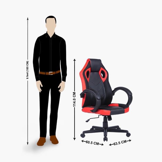 Champion Crewmate Faux Leather Gaming Chair - Black and Red