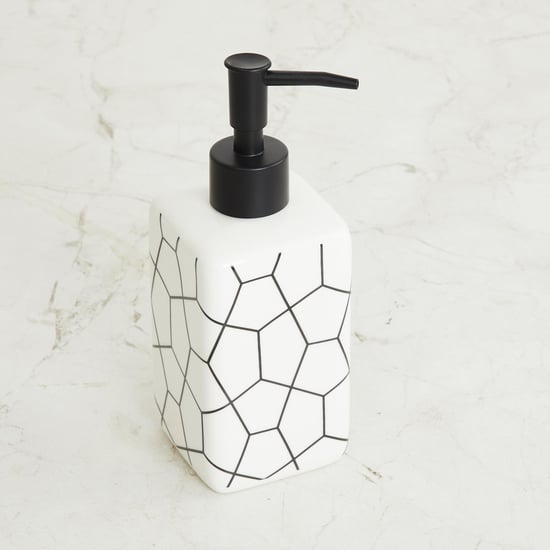Medley Hamilton White Printed Square Ceramic Soap Dispenser