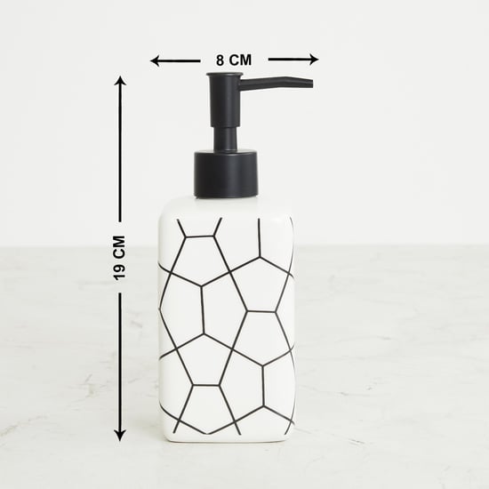 Medley Hamilton White Printed Square Ceramic Soap Dispenser