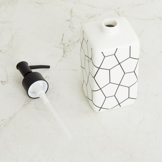 Medley Hamilton White Printed Square Ceramic Soap Dispenser