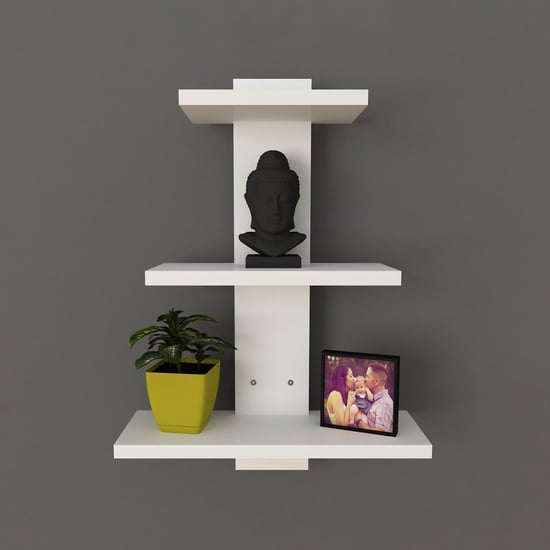 Helios Reynan Twist 3-Tier Wall Shelf - White