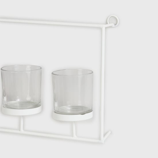 Selena Ribbeca White Triple Votive Holders With Hanging Stand