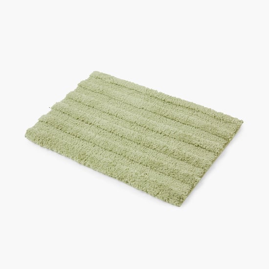 Spaces Small Size Swift Dry Green Textured Drylon Bath Mat - 40X60Cm