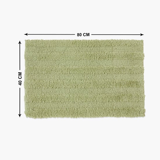 Spaces Small Size Swift Dry Green Textured Drylon Bath Mat - 40X60Cm