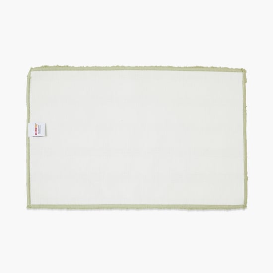 Spaces Small Size Swift Dry Green Textured Drylon Bath Mat - 40X60Cm