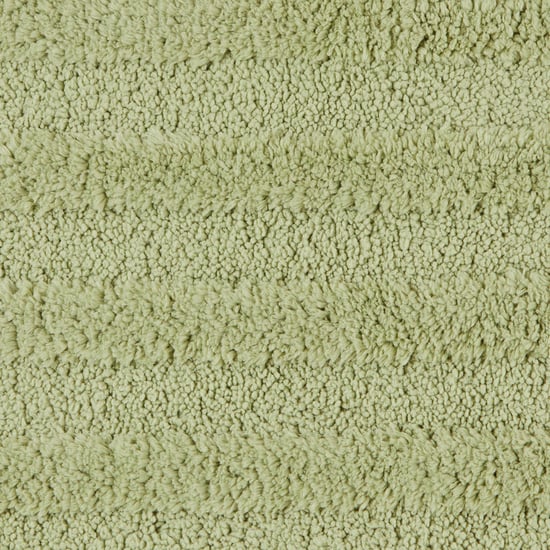 Spaces Small Size Swift Dry Green Textured Drylon Bath Mat - 40X60Cm