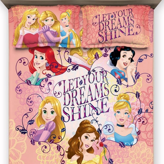 D'DECOR Kids Economy Orange Disney Princess Printed Cotton King Bedsheet Set - 223x274cm - 3Pcs