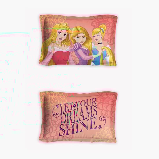 D'DECOR Kids Economy Orange Disney Princess Printed Cotton King Bedsheet Set - 223x274cm - 3Pcs