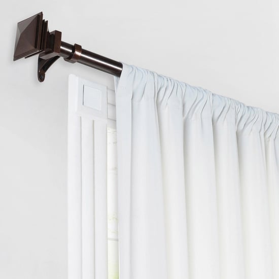 DECO WINDOW Fashion Brown Solid Iron Extendable Curtain Rod - 162 cm