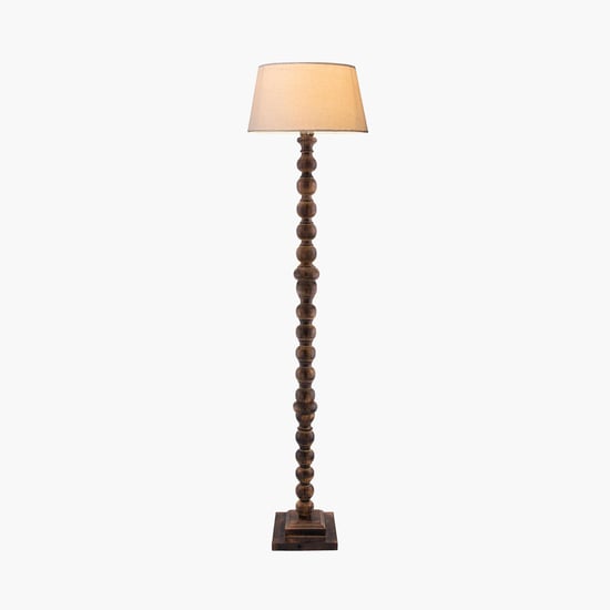 HOMESAKE Contemporary Beige Wood Floor Lamp