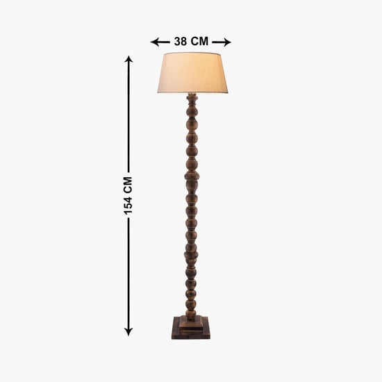 HOMESAKE Contemporary Beige Wood Floor Lamp