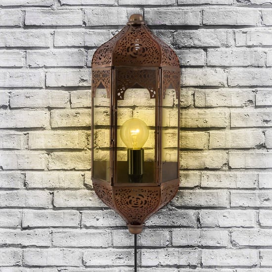 HOMESAKE Contemporary Brown Metal Wall Light