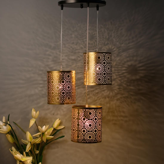 HOMESAKE Contemporary Gold Metal Pendant Light