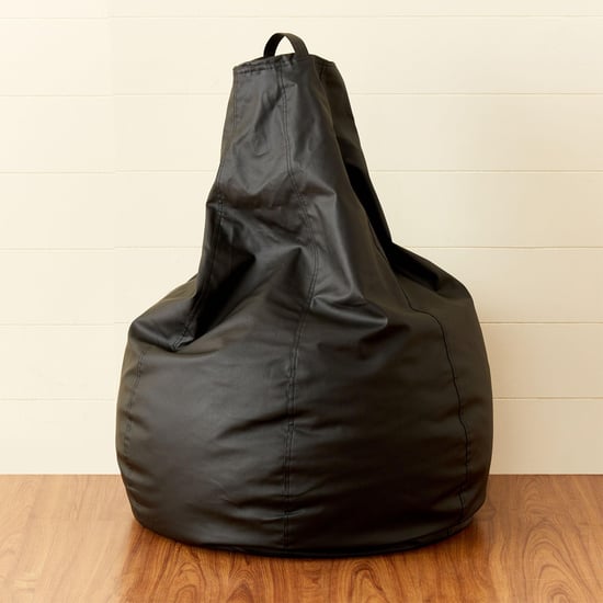 Flabby Faux Leather XXL Bean Bag with Beans - Black