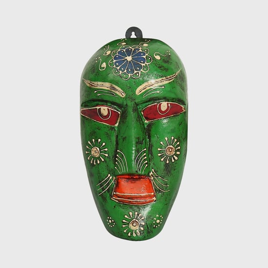 INDIA CIRCUS By Godrej Venture Green Textured  Decorative Wooden Mask