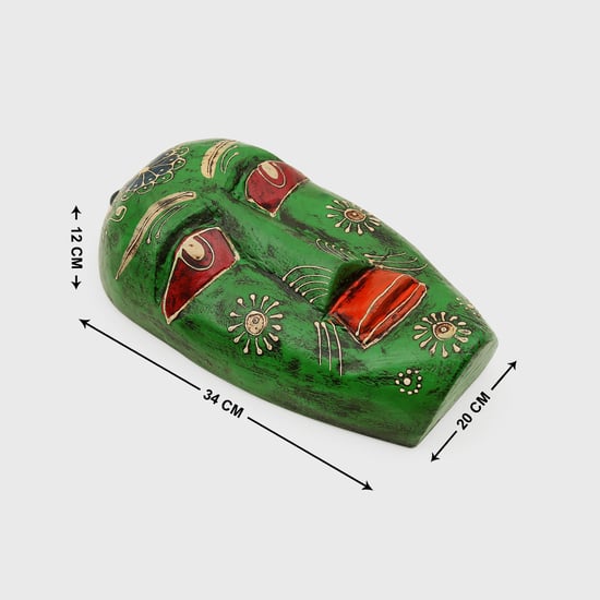 INDIA CIRCUS By Godrej Venture Green Textured  Decorative Wooden Mask