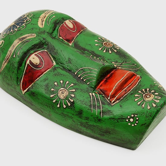 INDIA CIRCUS By Godrej Venture Green Textured  Decorative Wooden Mask