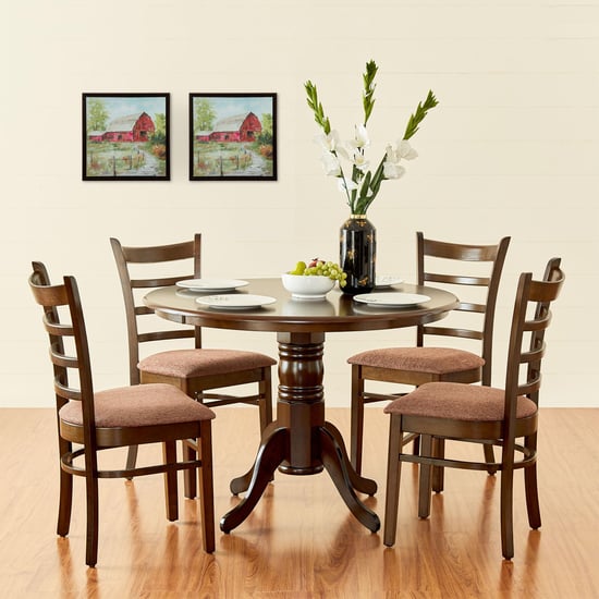 Cleo Rubber Wood 4-Seater Dining Table - Brown