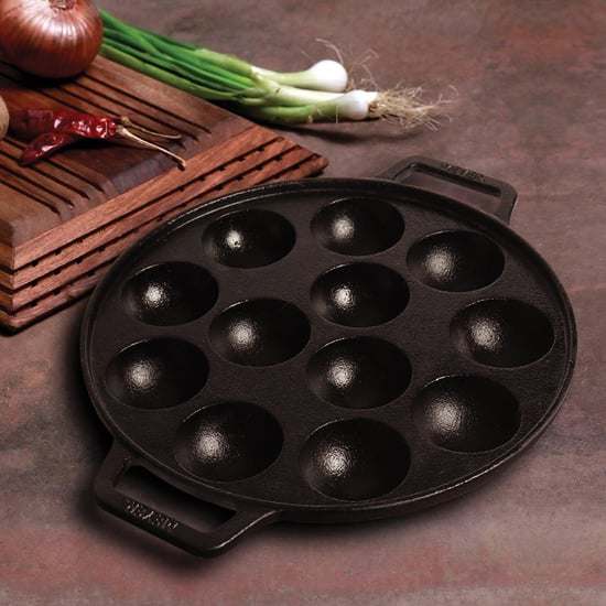 MEYER Corsica Black Cast Iron 2 Sides Handle Appam Pan - 26cm