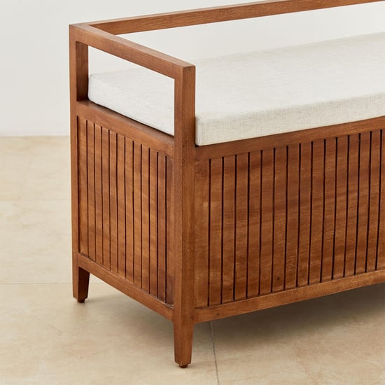 Flick Entryway Mango Wood Bench with Storage - Brown